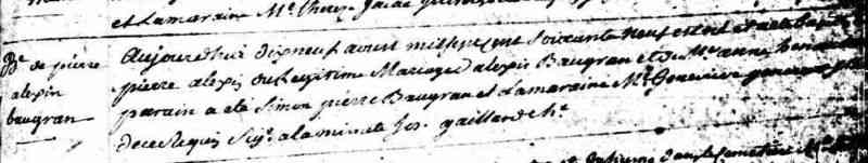 1769 Baptism. St-Joseph, Lanoraie, Quebec.