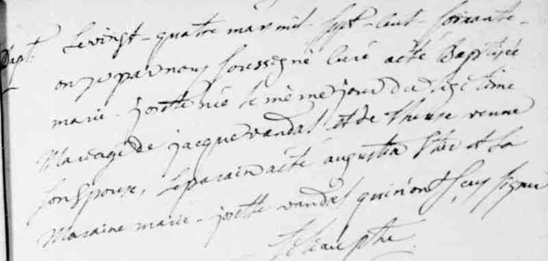1771 Baptism. St. Pierre-de-Sorel, Richelieu, Quebec.
