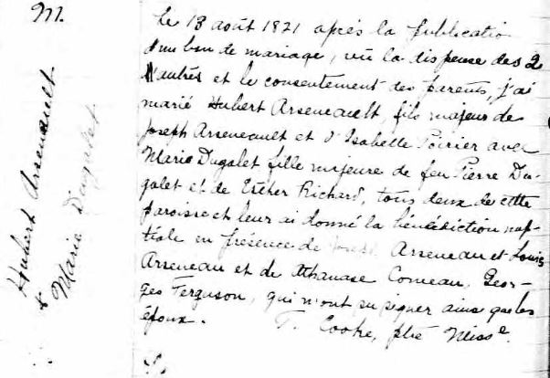 1821 marriage