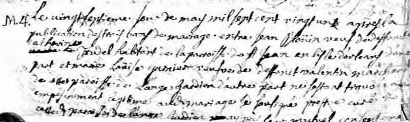 1721 marriage