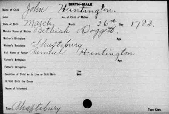 Birth
Vermont, Vital Records, 1760-1954