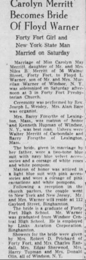 1952 marriage news
