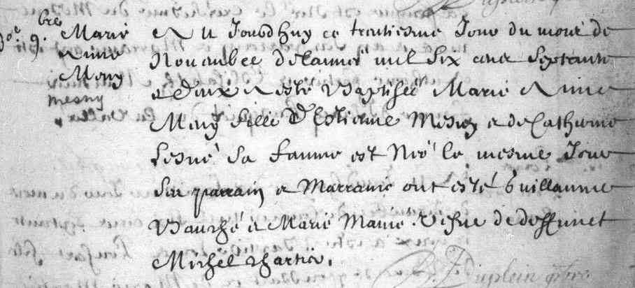 Marie-Anne MESNY - Baptism