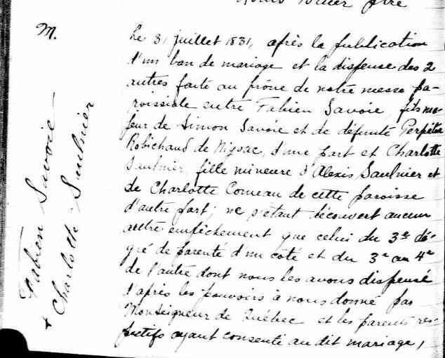 1831 marriage