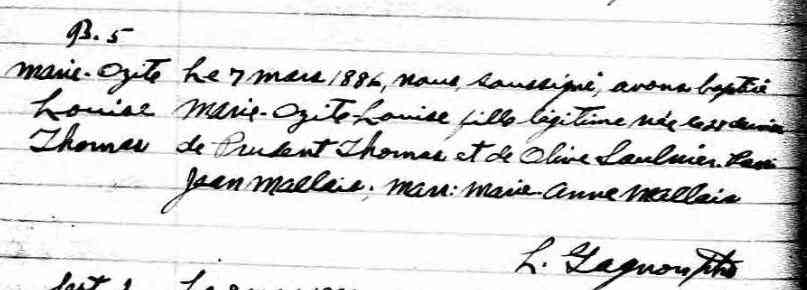 7 March 1886 Baptism
St-Isidore