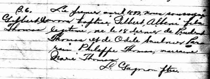1 April 1892 Baptism
St-Isidore