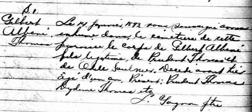 14 February 1893 Death
St-Isidore