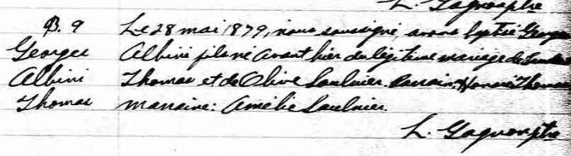 28 May 1879 Baptism
St-Isidore