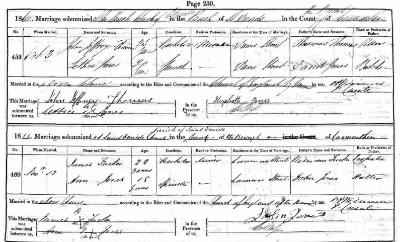 1860 marriage