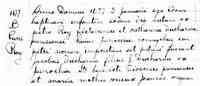 Pierre ROY - 1677 Baptism. La Nativitie de la B-V-M, La Prairie, Quebec
