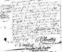 Jean-Baptiste DUPRAT (PRATTE) - 1735 Marriage. Immaculee Conseption. Trois Rivieres, Quebec.