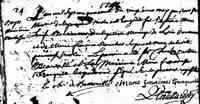Marie-Louise-Françoise BOURASSA - 1741 Baptism. St-Nicolas, Levis, Quebec