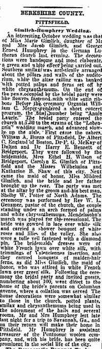 Mary (Marie Emilie) GIMLICH - Springfield Daily Republican, October 20, 1904