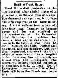 Frank HYZER - March 27, 1905