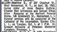 Beatrice Elizabeth ALLEN - New York Times New York, New York Sep 30, 1963