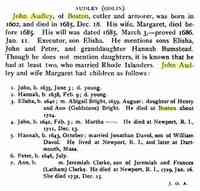 John AUDLEY - Title	Publications of the Rhode Island Historical Society, Volume 2 Publisher	The Society, 1894 Original from	the University of Michigan Digitized	