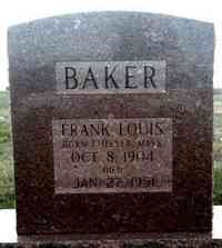 Frank Louis BAKER - Thanks to Melody Addington Baker, Frank L., b.10/8/04, d.1/27/51, born in Chelsea, Mass.