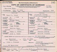 Frank Louis BAKER - 1924 marriage