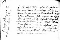 Sifroy BASTARACHE dit BASQUE - 1833 marriage