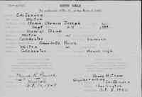 Vernon Joseph BEAN - Birth Vermont, Vital Records, 1760-1954
