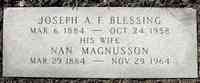 Joseph August Frank BLESSING - Grave Fairview Cemetery West Hartford Hartford County Connecticut, USA Plot: Lot 15, Sec 10