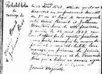 Desire BENOIT - 12 January 1843 Rehabilitation of Marriage Tracadie, New Brunswick