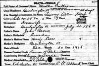 Martha L BROWE - Vermont State Archives and Records Administration; Montpelier, Vermont; Vermont Death Records, 1909-2008