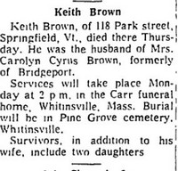 Keith Franklyn BROWN - Obituary