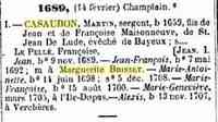 Martin CASAUBON - Title	Dictionnaire généalogique des familles canadiennes depuis la fondation de la colonie jusquà nos jours, Volume 1 Dictionnaire généalogique des 