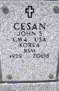 John Samuel CESAN - Grave Massachusetts Veterans Memorial Cemetery, Agawam, MA