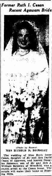 Ruth Irene CESAN - The Springfield Sunday Union and Republican Springfield, Massachusetts October 7, 1945