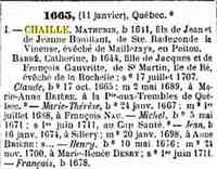 Mathurin CHAILLE (CHAYER) - Title Dictionnaire généalogique des familles canadiennes depuis la fondation de la colonie Dictionnaire généalogique des familles canadiennes depuis
