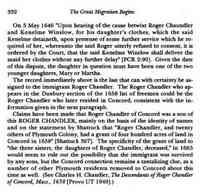 Roger CHANDLER - The Great Migration Begins: Immigrants to New England 1620-1633, Volumes I-III. (Online database: AmericanAncestors.org, New England Historic Genealog
