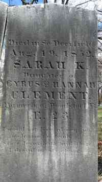 Sarah K. CLEMENT - Grave