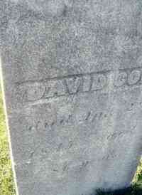 David COLE - Grave  Inscription: DAVID COLE died Apr 29, 1845 aged 86 years