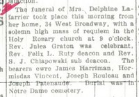 Delphine (Josephine) COLLETTE - Funeral