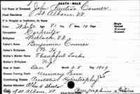 John Prentiss CONNER - Vermont State Archives and Records Administration; Montpelier, Vermont; Vermont Death Records, 1909-2008