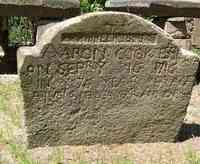 Aaron COOK - Grave  Inscription: Pioneer 1659 Aaron Cook Esqr Dyed On Septr. Ye 16 1716 in Ye 76 Year of His Age A Jvstis Here 30 Year and Cap. 35