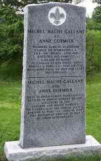 Anne Marie CORMIER - Michel Hache-Gallant and Anne Cormier  First Acadian family permanently settled in Prince Edward Island  Ancestors of the Gallant and Hache famili