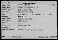 Marcel "Martin" CROSS - 1894 marriage Vermont, Vital Records, 1760-1954