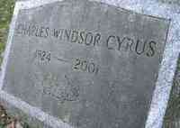 Charles Windsor CYRUS - Cremated and buried in Mount Grove Cemetery, Bridgeport, CT with his mother and father  Section 1, Lot 240 grave stone has Carving of a Striped Bas