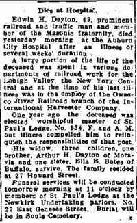 Edwin Hizer DAYTON - The Auburn Citizen Auburn, New York Monday, May 29, 1922