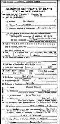 George Henry DODSON - 1946 Death Name: George Henry Dodson Gender: Male Birth Date: abt 1865 Father: Thomas Dodson Mother: Jane Thornton Death Date: 24 Dec 1946 De