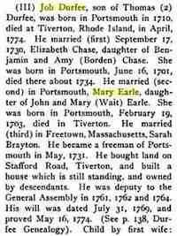 Job DURFEE - Title	Encyclopedia of Massachusetts, biographical--genealogical, Volume 4 Encyclopedia of Massachusetts, Biographical--genealogical, William Richard 