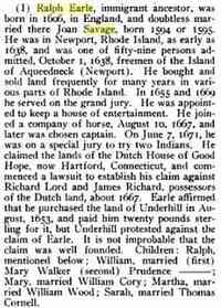 Ralph EARLE - New England Families, Genealogical and Memorial: A Record of the Achievements of Her People in the Making of Commonwealths and the Founding of a Natio