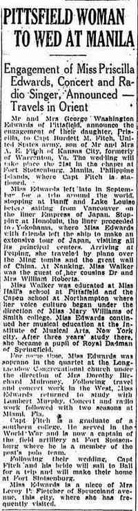 Priscilla EDWARDS - The Springfield Sunday Union and Republican Springfield, Massachusetts February 2, 1936