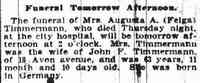 Augusta Amalie FEIGE - Worcester Daily Telegram Worcester, Massachusetts Saturday, March 14, 1908