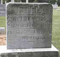 Wilhelm Ludwig "William" FEIGE - Grave - Ivy Hill Cemetery, Laurel, Maryland