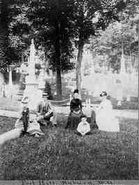 Mary Ann HODGSON - A photograph that was likely taken by RRH Galbraith. It is in Ft. Hill Cemetery. Of the 5 people in the photo, I can positively identify the woman