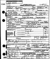 Robert Lawrence GAUDETTE - Vermont State Archives and Records Administration; Montpelier, Vermont; Vermont Death Records, 1909-2008